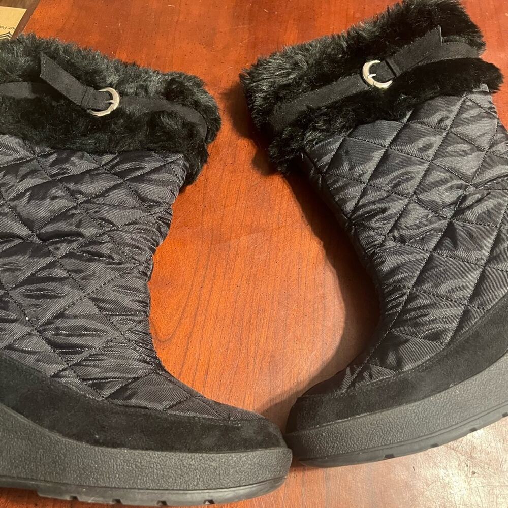 WOMENS CANYON RIVER BLUES Quilted FAUX FUR SIZE 11 M Knee Black BOOTS - Picture 14 of 14